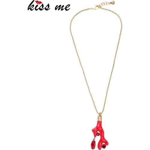Sweet Cute Irregular Enamel Pendant Necklace Summer Alloy Long Chain Women Jewelry Accessories Birthday Gift
