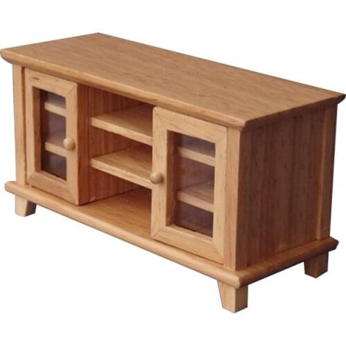 1/12 Scale Dollhouse Miniatures TV Cabinet Stand Table Wooden Toys Furniture Dolls House Children Toy Decoration TV Stand
