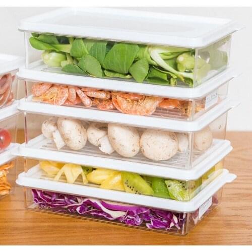 Fashion Can Be Superimposed Transparent Refrigerator Fesh Box Classification Does Not Cross Flavor Sealed Food Storage Container
