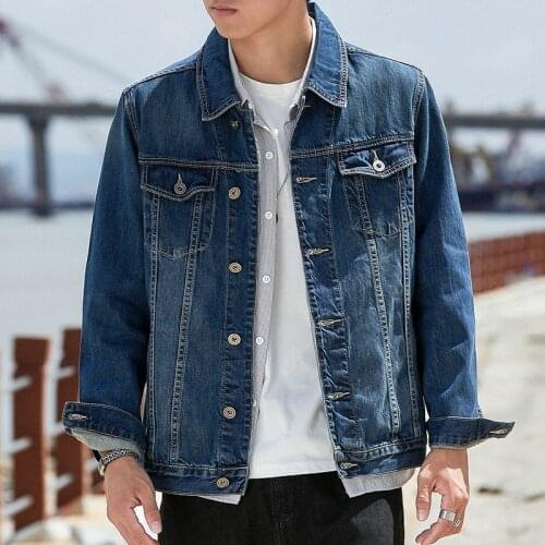 Large size 5XL 6XL 7XL Mens denim jacket 2021 spring, autumn and winter new Fashion casual loose mens denim jacket jacket