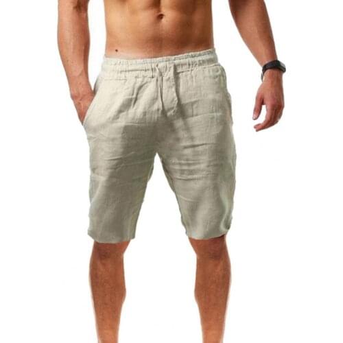 Men Summer Shorts Linen Beach Shorts Mens Fashion Breathable Linen Shorts Lightweight Drawstring Short Pants Plus Size 3xl 2021