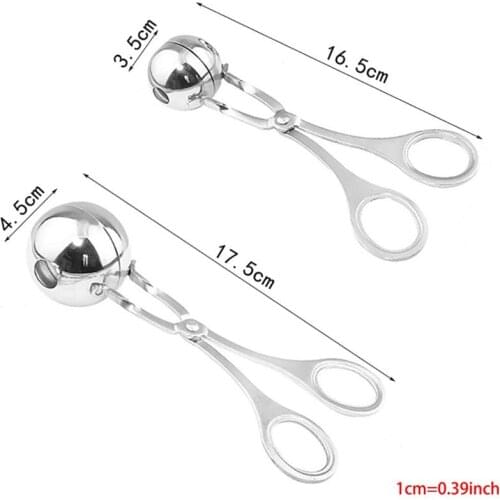 Meat Ballers,2PCS Stainless Steel Ball Maker None-Stick Meat Baller Tongs Cake Pop Maker Cookie Dough Scoop Tongs for Meatball
