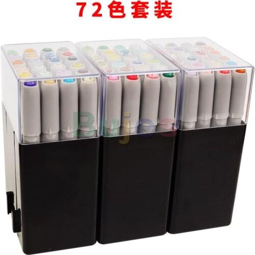 Marvy 3000 12/24/36/72/144 colors Set Professional Brush Soft Head Marker Pens Manga Coloring Brush Markers Pen For Art Supplies