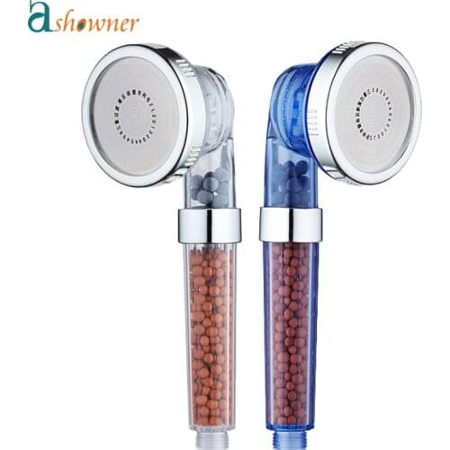 3 Function Adjustable Jetting Shower Head Bathroom High Pressure Water Handheld Saving Filter SPA Shower Heads with box
