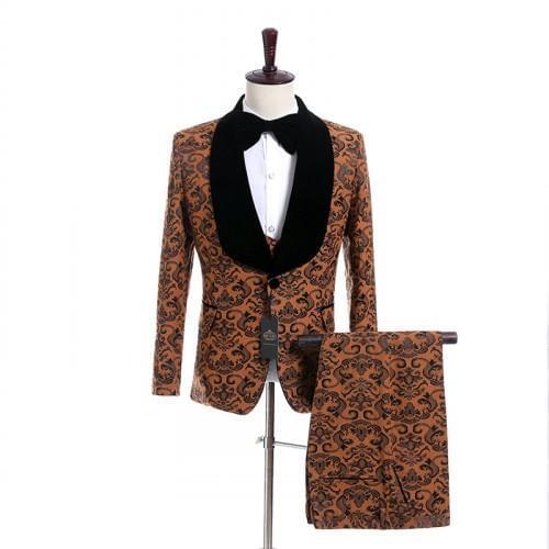 New Arrival One Button Groom Tuxedos Groomsmen Shawl Lapel Mens Suits Blazers (Jacket+Pants+Vest+Tie) W:1238