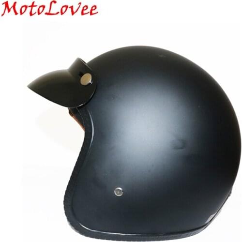 MotoLovee 2019 New Motorcycle Helmet Retro Vintage Cruiser Chopper Scooter Cafe Racer Moto Helmet 3/4 Open Face Helmet DOT