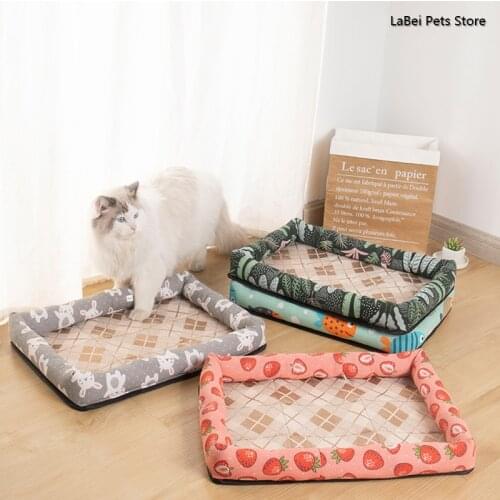 Pet Cooling Pad Mat Summer Cat Pet Dog Litter Blanket Sofa Breathable Cat Bed Four Seasons Cat Litter Washable Pet Supplies