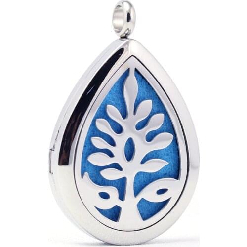 Stainless Steel Oval Shape Aroma Aromatherapy Essential Oil Diffuser Necklace