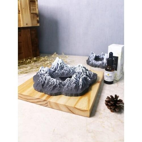 Simple Snow Mountain Lake landscape Home ashtray Cement Crafts Smoking Gadget Creative Personality Office Decoration Gift