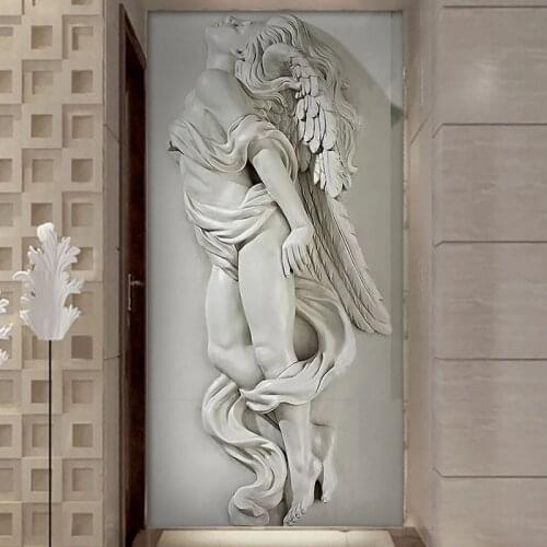 Custom Photo Wallpaper Murals 3D Stereoscopic Embossed Beauty Angel Living Room Entrance Background Art Decorative Wall Painting