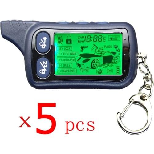5 Pcs TZ 9030 LCD Remote Controller Key Fob for Russian Two way Car Alarm System Tomahawk TZ-9030 Tomahawk TZ9030