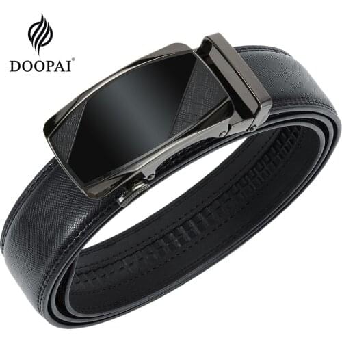 DOOPAI Brand Genuine Leather Belt Top Quality Mens Belt Luxury Designer Leather Belts For Men Metal Automatic Buckle Male belts