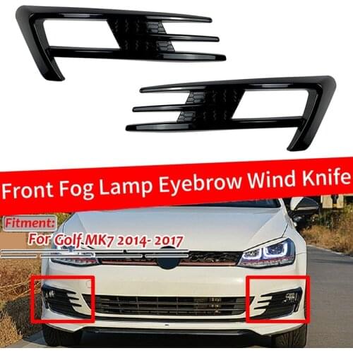 For Golf 7 MK7 2014 2015 2016 2017 Front Bumper Fog Light Grilles Fog Lamp Eyebrow Cover Trim