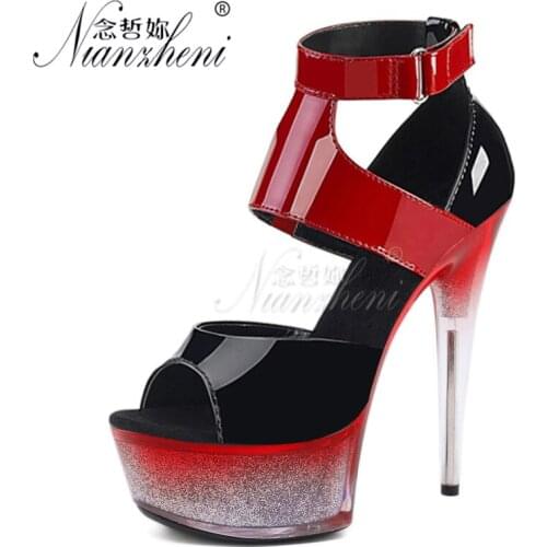 New Style 6 Inches Super Thin Stripper Heels Mixed Colors 15cm Sexy Fetish Platform Sandals Flash Shallow Nightclub Pole Dance