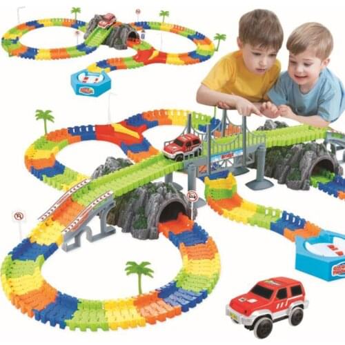 Assemble DIY railway road Railroad Universal Accessories Ramp Turn Road Bridge Crossroads Rail Car Toy Racing Tracks Kids Gifts