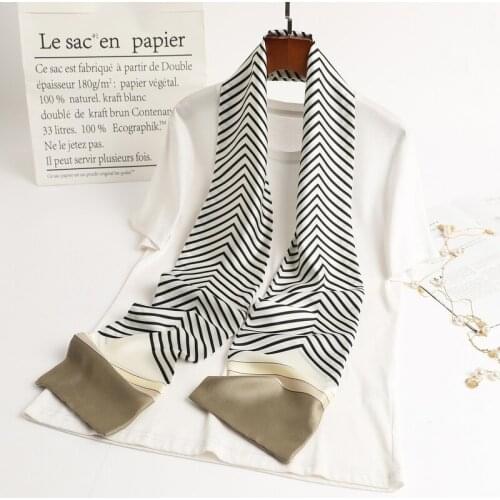Scarf Scarf Wide Bright Plain Boxer Spring and Autumn Printing Silk Scarf Slender Soft Suit