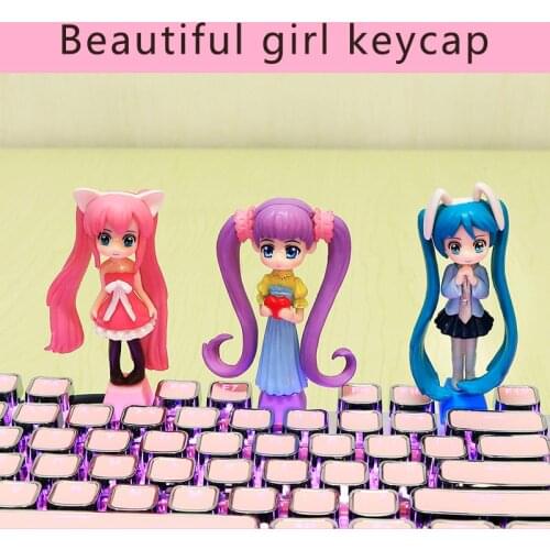 Cute Stereo Personality Keycaps For Mechanical Keyboard Caps Accessories PBT KeyCap Cartoon Anime Model Custom ESC DIY Key Cap