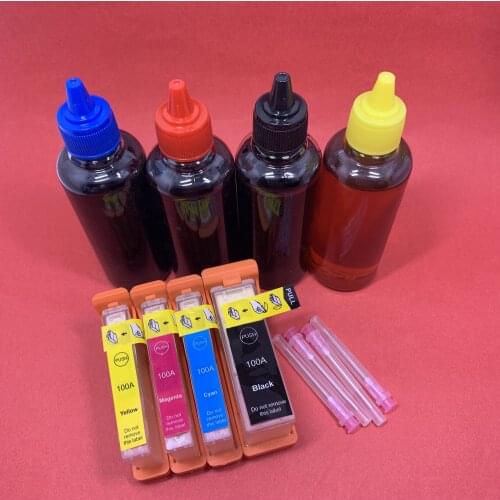 YOTAT 400ml dye ink + Refillable ink cartridge for Lexmark 100 100A 100XL for lexmark S305 S308 S402 S405 S408 S502 printer