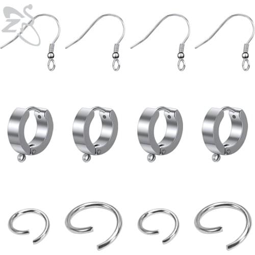 ZS 5/10/20pcs Stainless Steel DIY Earring Findings Accessories Hooks Open Jump Ring for Earring Necklace Bracelet Jewelry Making