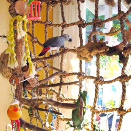 1pc Durable Parrot Birds Climbing Net Parakeet Swing Play Rope Ladder Chew Toy 40*40cm