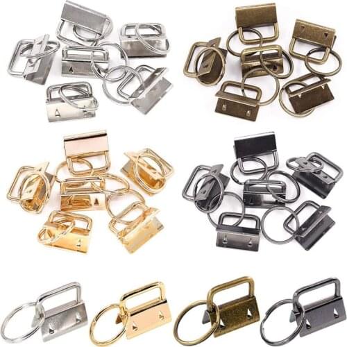 10Pcs Key Fob Hardware Keychain 25mm DIY Fabric with Key Ring for Lanyard Luggage Strap Accessories 35