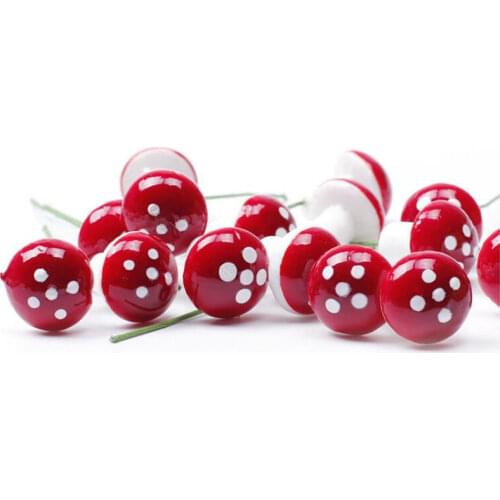 10Pcs 1.6Cm Miniatures Fairy Garden Moss Terrarium Resin Crafts Decorations Stakes Craft Artificial Mini Mushroom