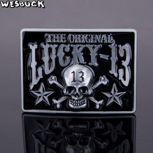 5 Pcs MOQ WesBuck Brand Skull Belt Buckle Metal for Man Women Cool Black West Buckles Cowboy Belt Hebilla