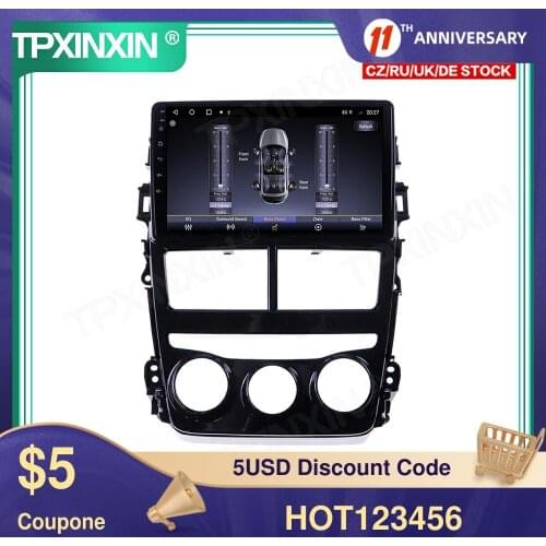 6+128G Android 10 For Toyota Yaris Vios 2017-2020 Car Multimedia Player GPS Navigation Headunit Radio Audio Stereo Tape Recorder