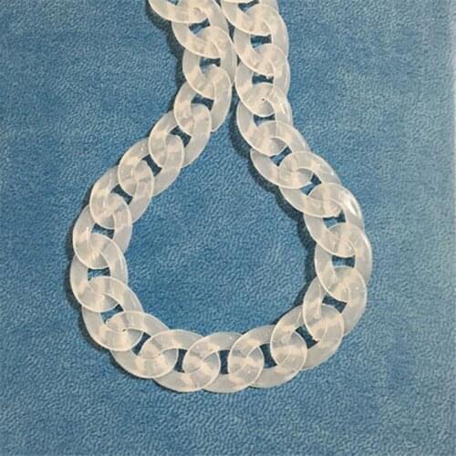 60pcs Frost White Tiny Acrylic Curb Chain Links,Open Link per Size 16mmx11.5mm