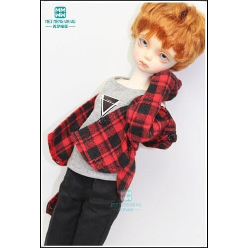 BJD dolls clothes for 43cm 1/4 BJD accessories fashion plaid shirt red, green, black