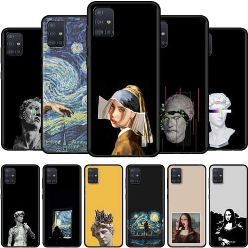 Mona Lisa David Statue Abstract Phone Case for Samsung Galaxy A51 A71 A21s A12 A31 A41 A32 A02s A11 A72 A52 A42 5G A01 A91 Soft