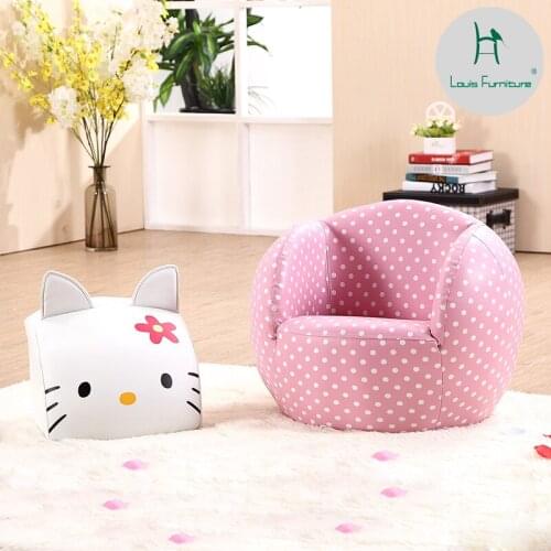 Louis fashion Childrens Sofas room cute pink brand kT Cat cartoon baby seat special price