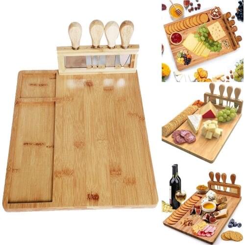 1 pcs Bamboo Cheese Board Wood Cheeses Boards K8Y0