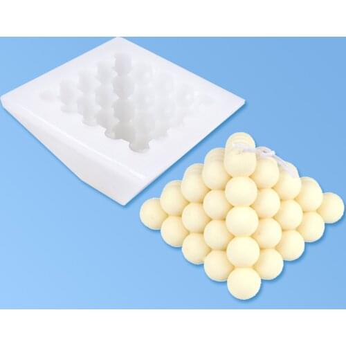 New bubble candle mold 3D super large rectangular rectangular silicone concrete pyramid Rubik round ball baking resin mold makin