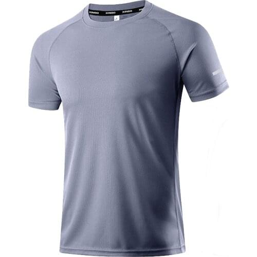 Polyester Sports Gym T Shirt Athletic Wear Camisa Dry Fit T-Shirt Compression Stretch Top Workout Fitness Training Running Shirt