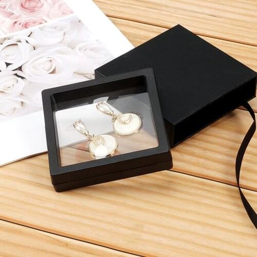 1 Pcs Transparent PE Film Jewelry Storage Box for Brooch Coin Gems Jewelry Storage Box Dustproof Display Decoration Ring Case