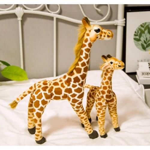 Kawaii Giraffe Plush Toys Lifelike Cartoon Animals Stuffed Dolls Giraffe Simulation Yellow Deer Soft Toys Birthday Gift Kids Toy