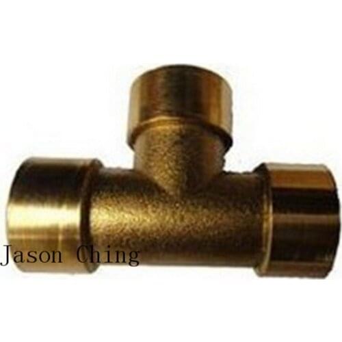2PCS 3 Ways 3/8" Tee Female BSPP Connection Brass Coupler Adapter