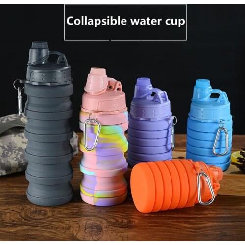 Summer Foldable Water Bottle Leakproof Retractable PP Silicone Cup Outdoor Accessories Hiking Camping Portable Tools Dropship