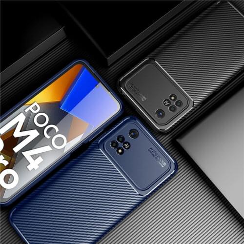 Shockproof Case For Xiaomi Poco X3 Cover Silicone Carbon Fiber Protectuve Cover For Xiaomi Poco X3 Bumper For Xiaomi Poco X3 NFC