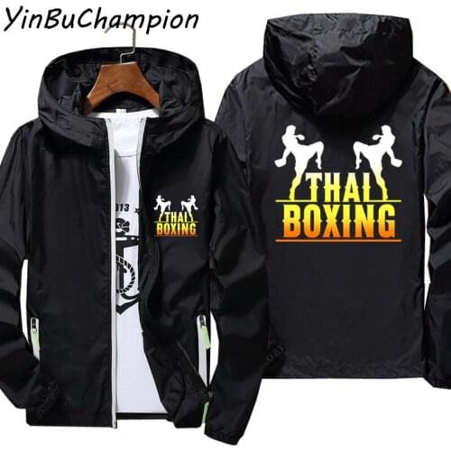 Mens Women Muay Thai Boxinger Hooded Thin Reflective Sunscreen Skin Jackets Windbreaker Ultra Light Beach Coats Plus Size 7XL