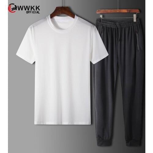 2021 Summer Fashion Leisure brand Mens Set Tracksuit Sportswear Track Suits Male Sweatsuit Short Sleeves T shirt 2 piece set