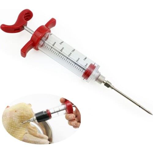 Portable Marinade Injector Flavor Syringe Cooking Meat Poultry Turkey Chicken BBQ Tool Cooking Syinge Accessories Kitchen Tools
