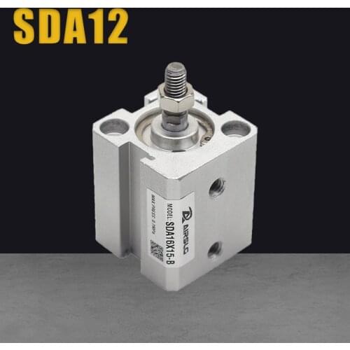SDA12 Female Thread Airtac Compact Air Pneumatic Double Acting Cylinder SDA12X5 SDA12X10 SDA12X15 SDA12X20 SDA12X25 SDA12X30