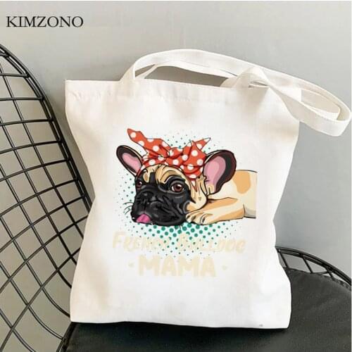 French Bulldog shopping bag shopper grocery jute bag reusable bolso shopper bag cloth string jute bolsas reutilizables grab