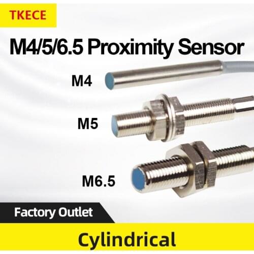 TKECE M4M5M6.5 proximity switch sensor three-wire round NPN normally open metal induction switch DC
