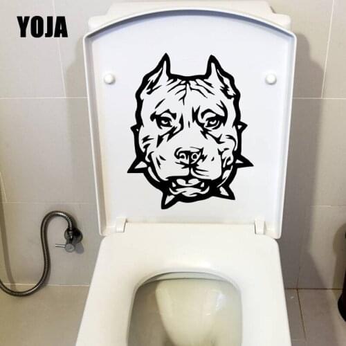YOJA 18.4X22.8CM Creative Home Decor Wall Stickers Toilet Decal Animal Hound Dog Bulldog Pitbull Pet T5-1481