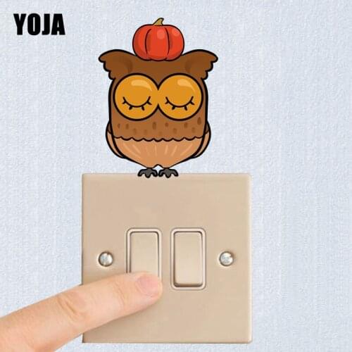 YOJA Coolest Cartoon Owl Sticker Switch Personalized Colored Decor Living Room Bedroom Wall 10SS0078
