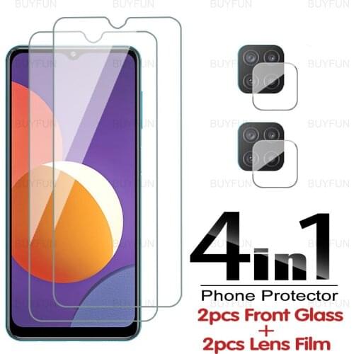 4IN1 Screen Protector For Samsung Galaxy M12 6.5'' full cover tempered glass on for samusng m32 m62 galax m12 camera safety film