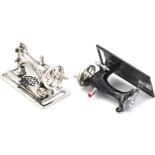 1/12 Dollhouse Black Silver sewing machine toys gift Doll House Miniature Furniture Accessories for kids child girls